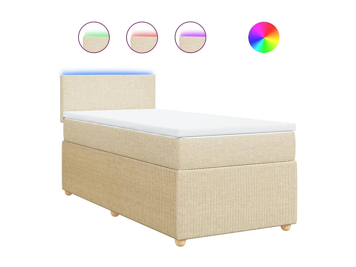 Cama com molas/colchão 80x200 cm tecido cor crème