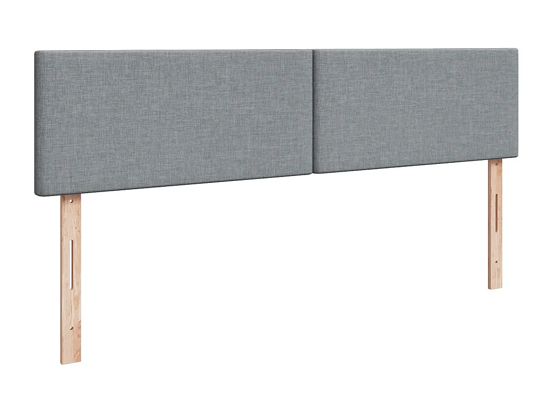 Sommier à lattes de lit avec matelas Gris clair 200x200cm Tissu