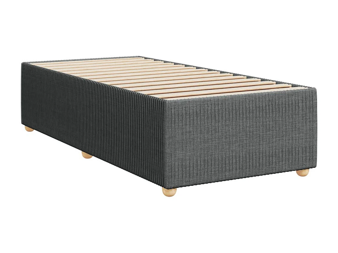 Sommier à lattes de lit avec matelas Gris foncé 90x200 cm Tissu