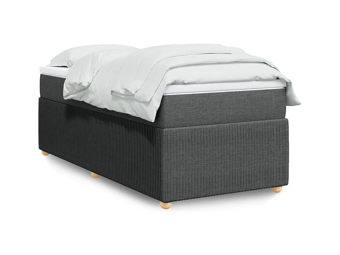 Boxspring met matras stof donkergrijs 90x200 cm
