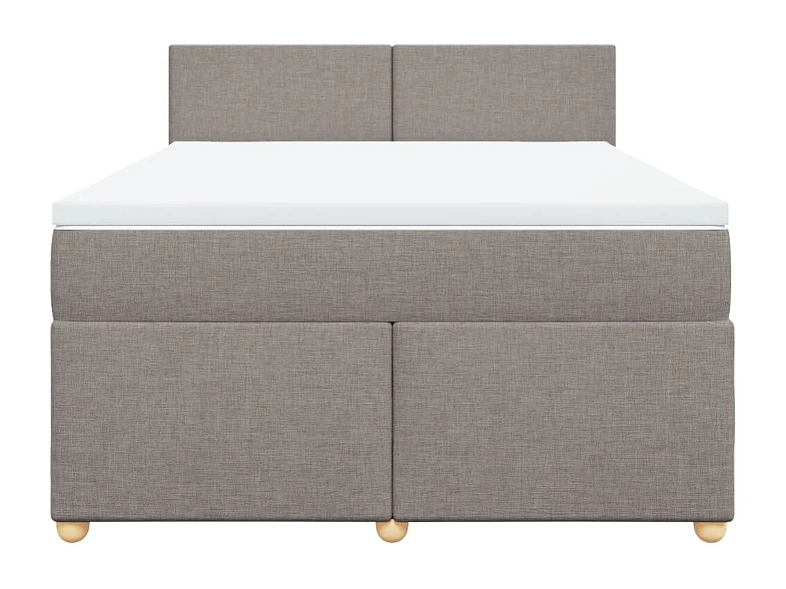 Sommier à lattes de lit avec matelas Taupe 160x200 cm Tissu