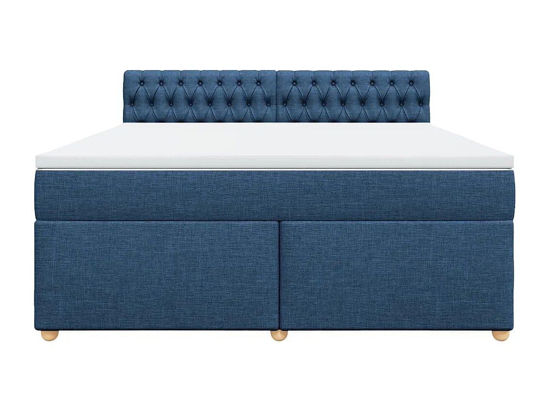 Sommier à lattes de lit avec matelas Bleu 180x200 cm Tissu