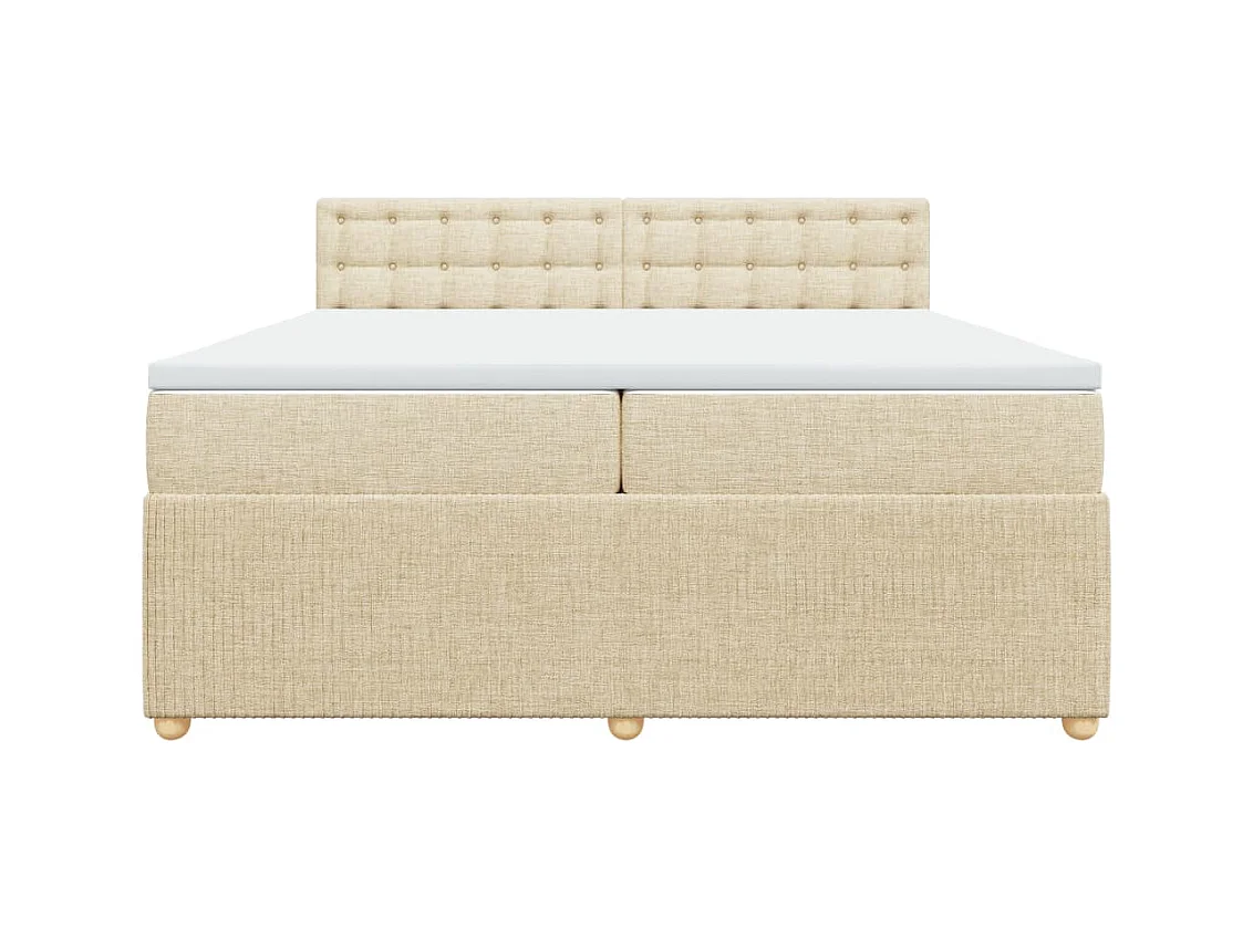 Cama com molas/colchão 200x200 cm tecido cor creme