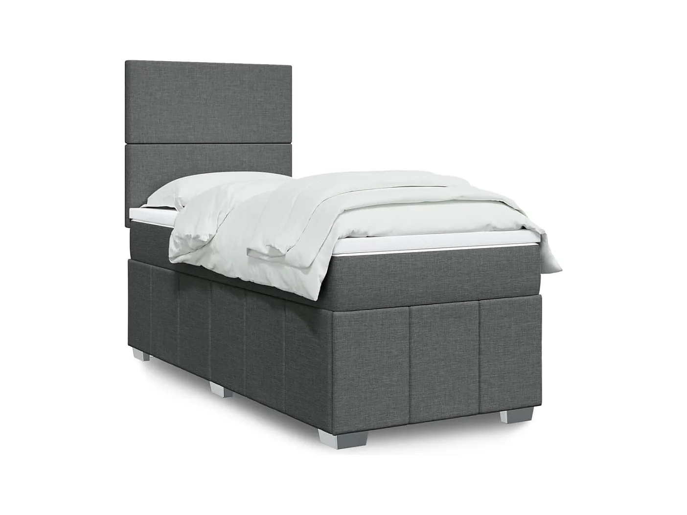 Sommier à lattes de lit avec matelas Gris foncé 80x200 cm Tissu