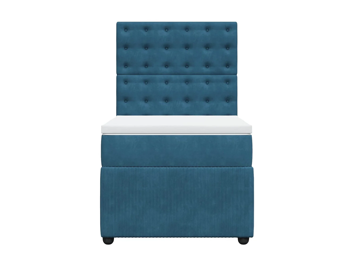 Cama boxspring com colchão 90x200 cm veludo azul