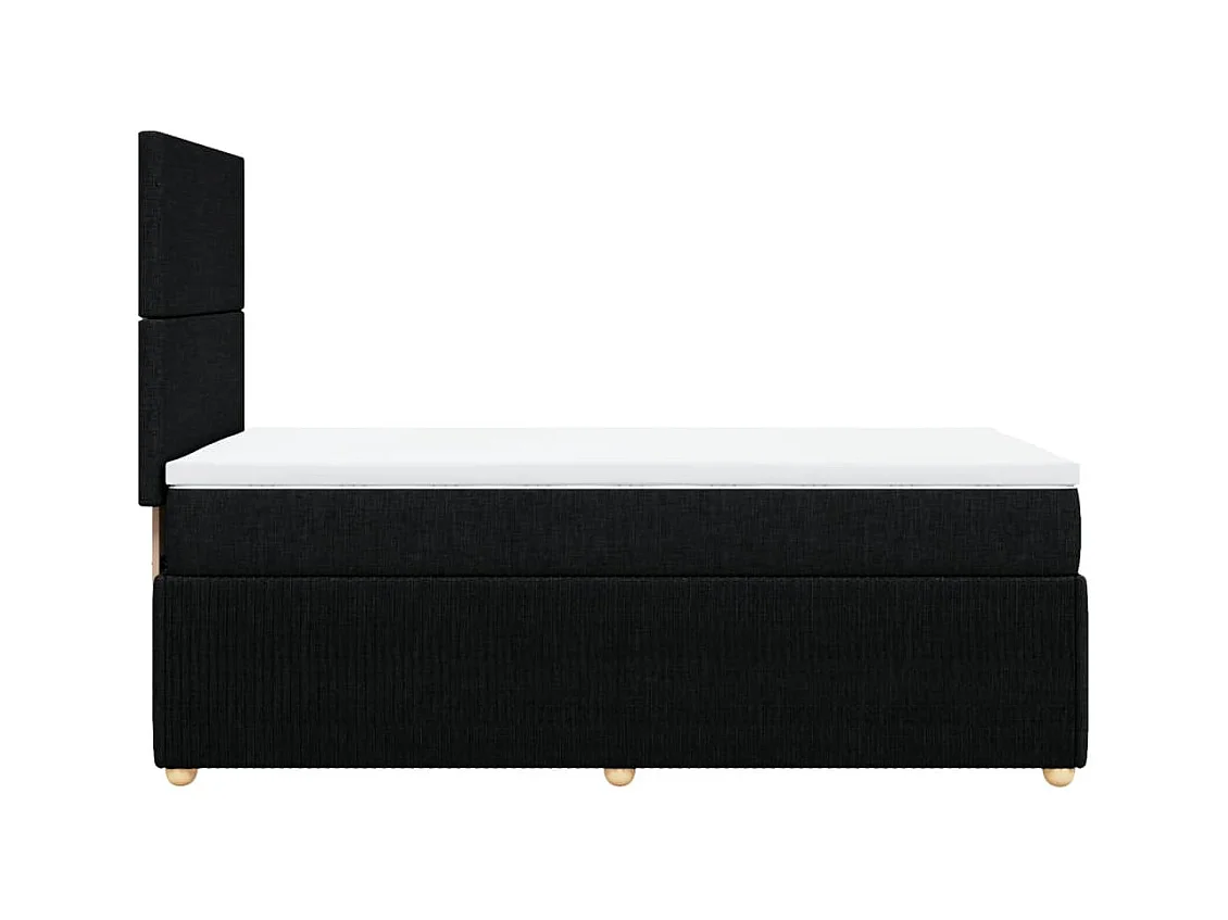 Cama com molas/colchão 100x200 cm tecido preto