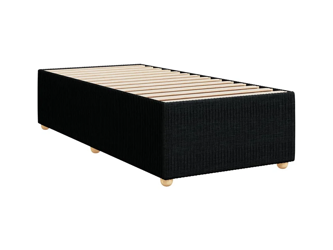 Cama com molas/colchão 100x200 cm tecido preto