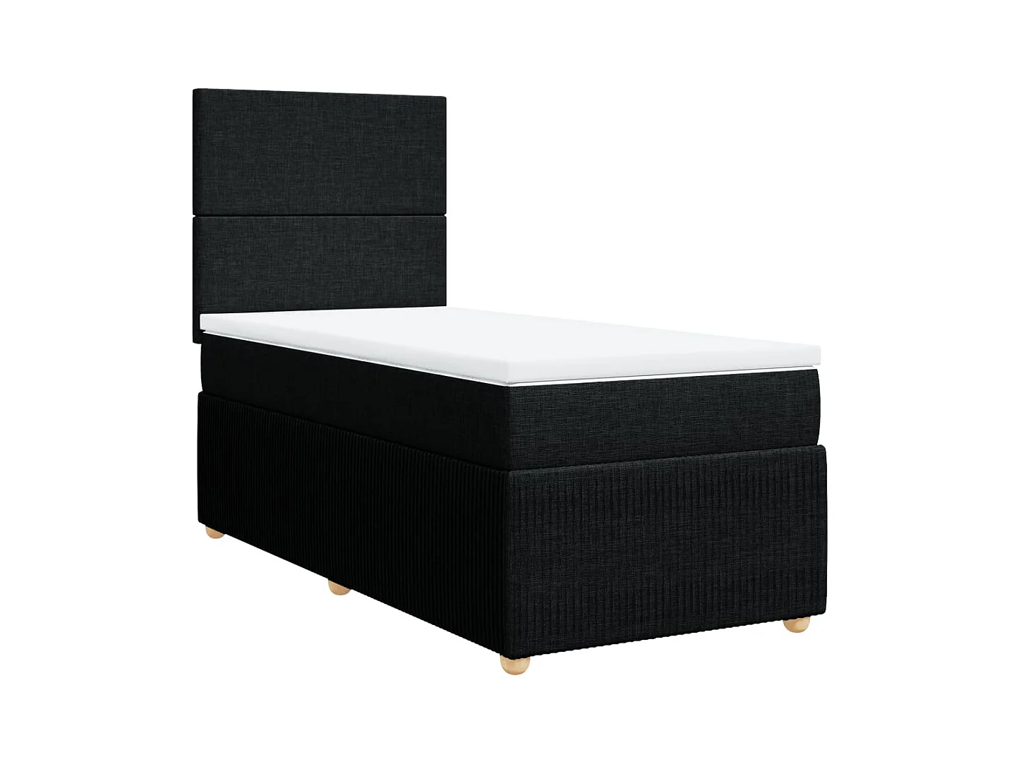 Cama com molas/colchão 100x200 cm tecido preto