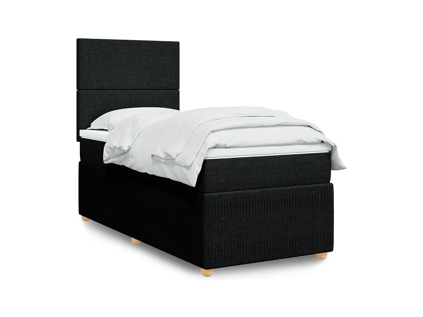 Cama com molas/colchão 100x200 cm tecido preto