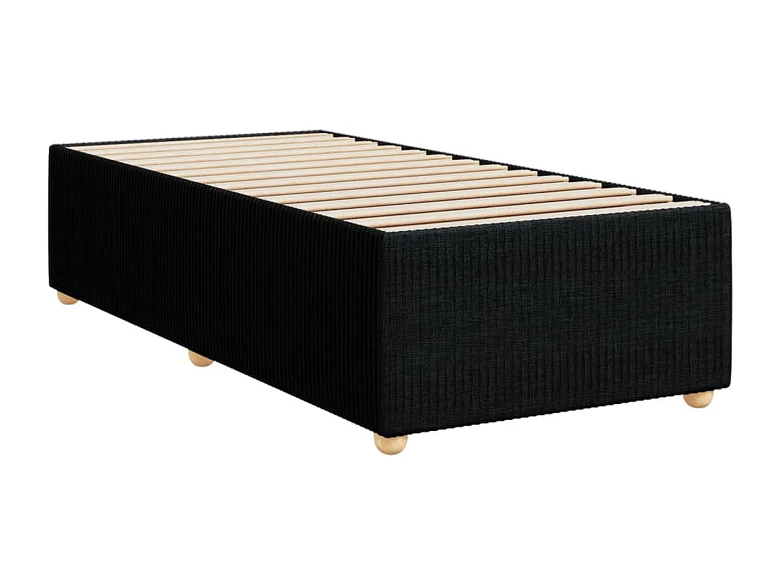 Cama box spring con colchón tela negro 100x200 cm