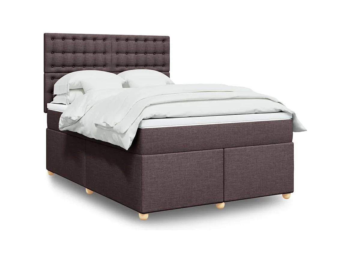 Sommier à lattes de lit avec matelas Marron foncé 140x200 cm