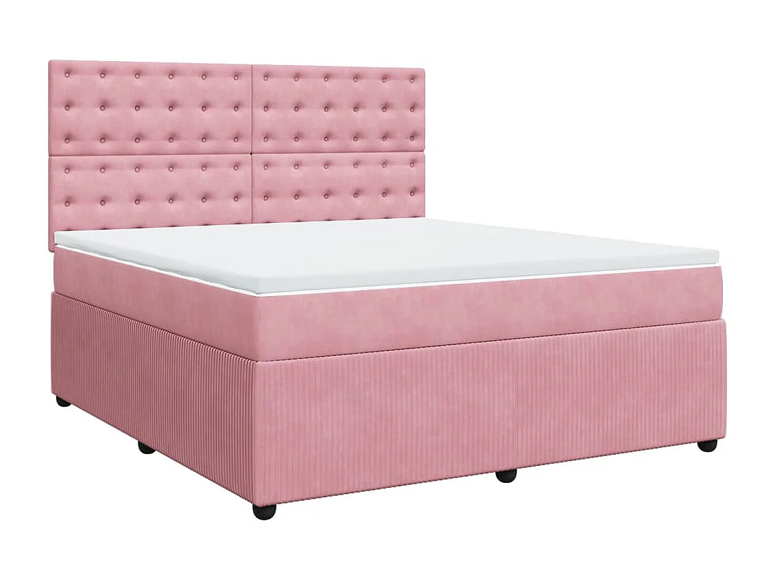 Sommier à lattes de lit avec matelas Rose 180x200 cm Velours