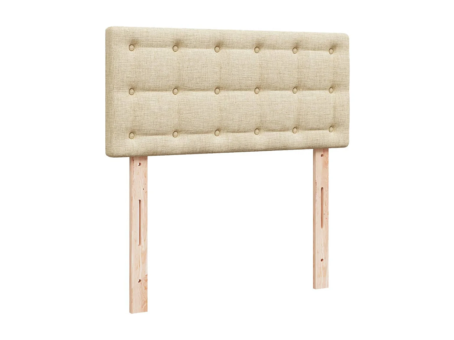 Sommier à lattes de lit avec matelas Crème 90x200 cm Tissu