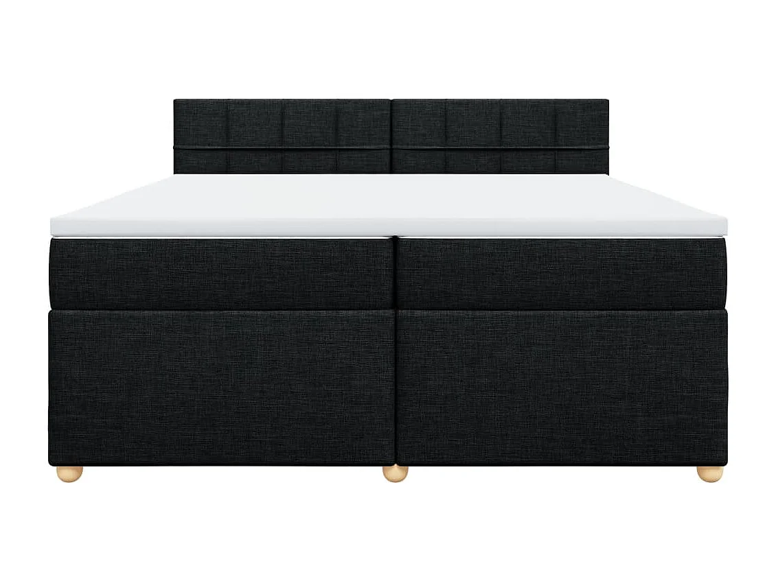Cama box spring con colchón tela negro 200x200 cm