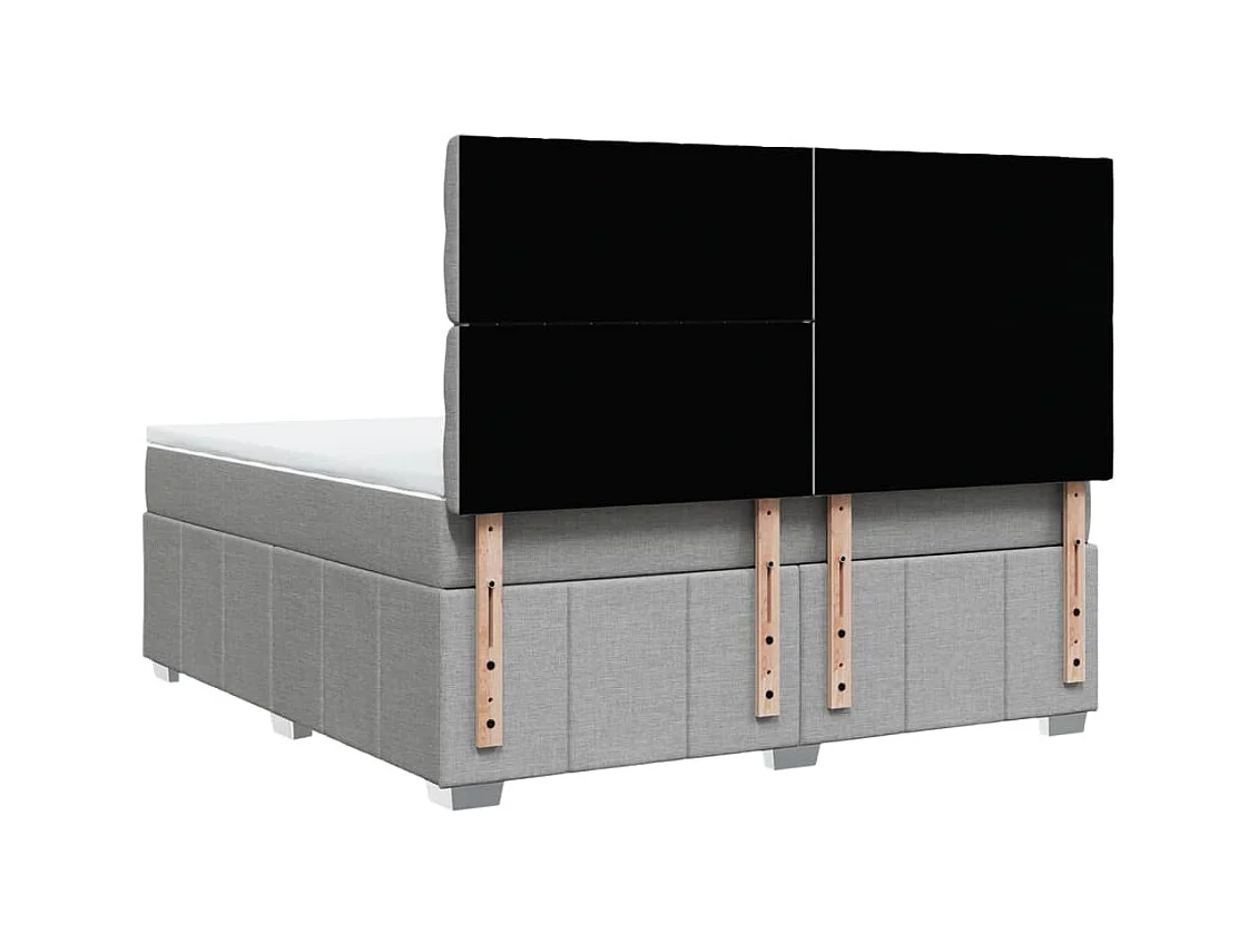 Sommier à lattes de lit avec matelas Gris clair 180x200cm Tissu