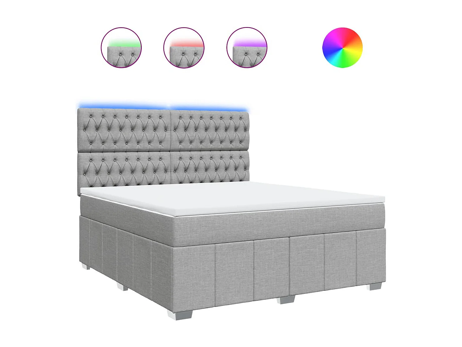 Sommier à lattes de lit avec matelas Gris clair 180x200cm Tissu