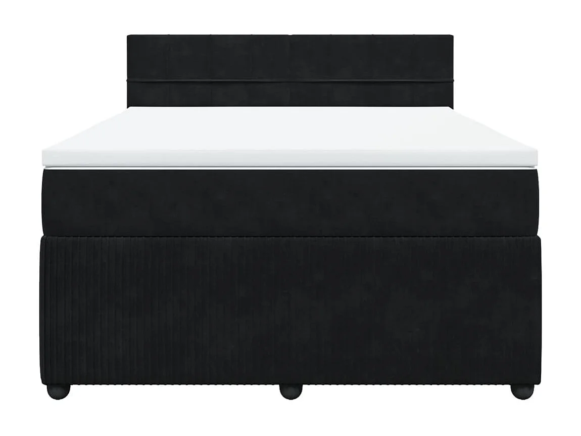 Boxspring met matras fluweel zwart 140x190 cm