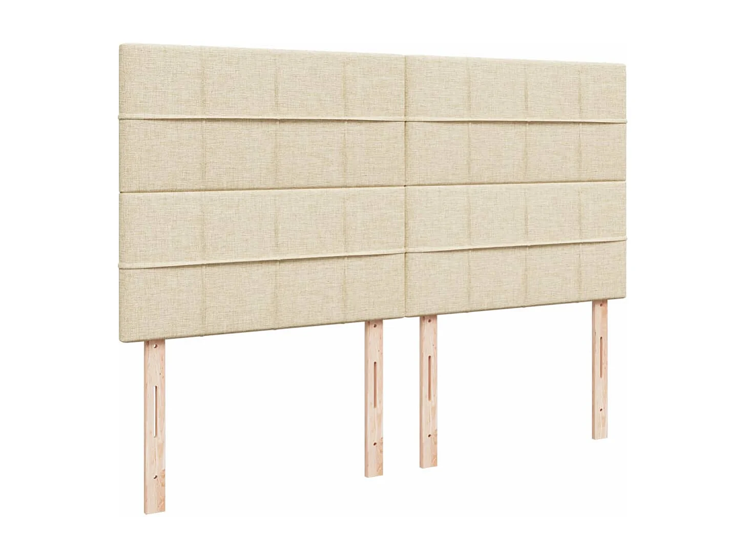 Sommier à lattes de lit avec matelas Crème 200x200 cm Tissu