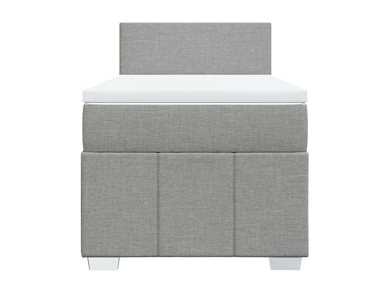 Cama com molas/colchão 90x190 cm tecido cinzento-claro
