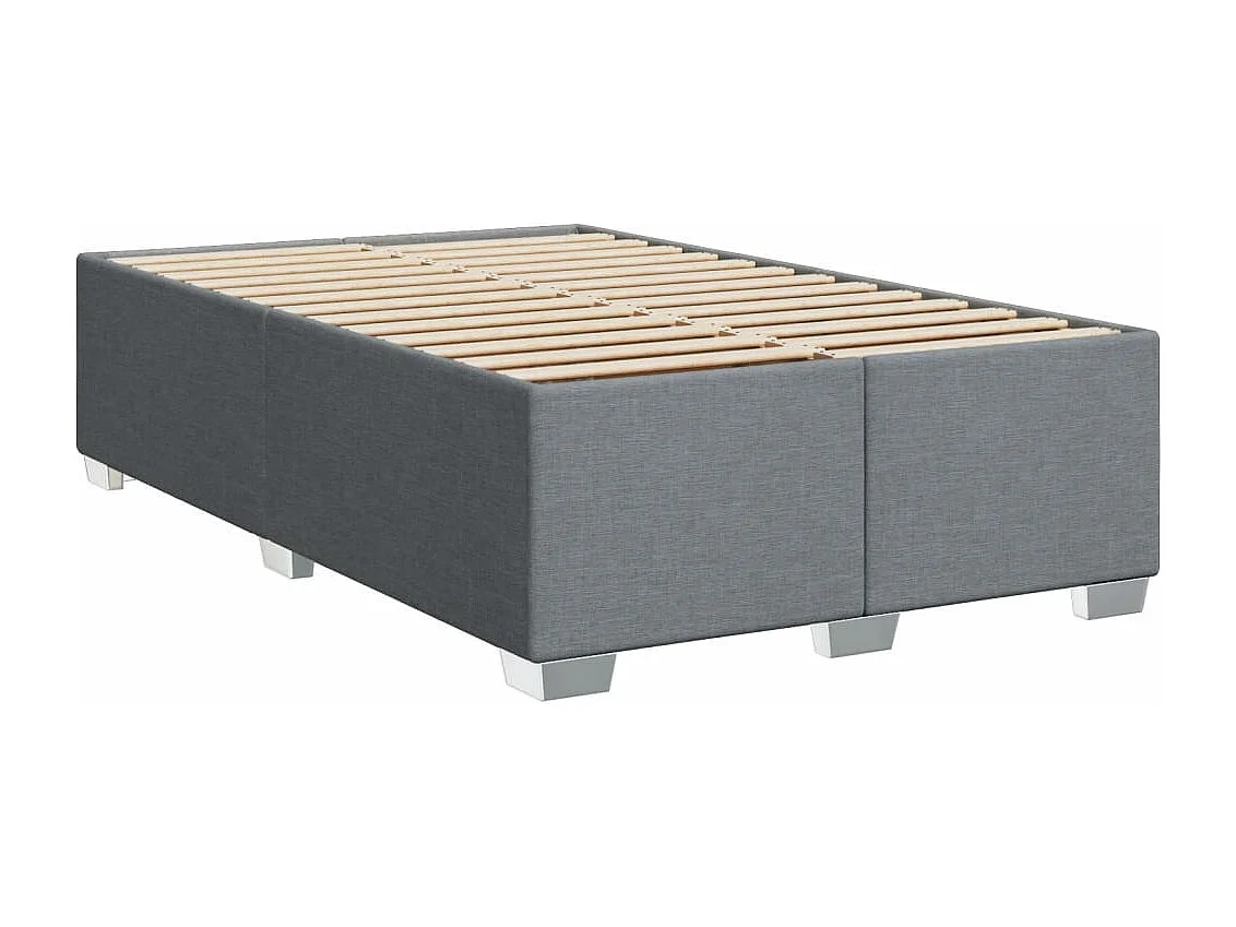 Cama boxspring com colchão 120x190 cm tecido cinzento-claro