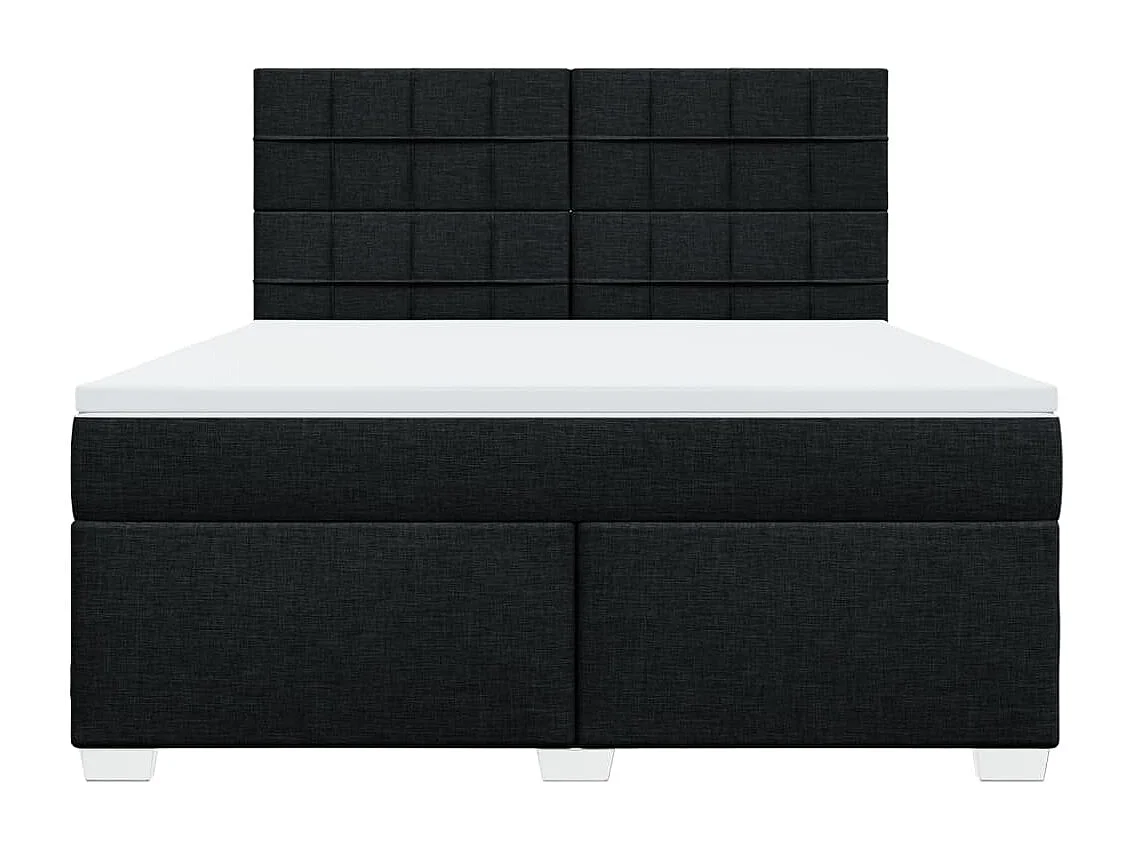 Cama com molas/colchão 180x200 cm tecido preto