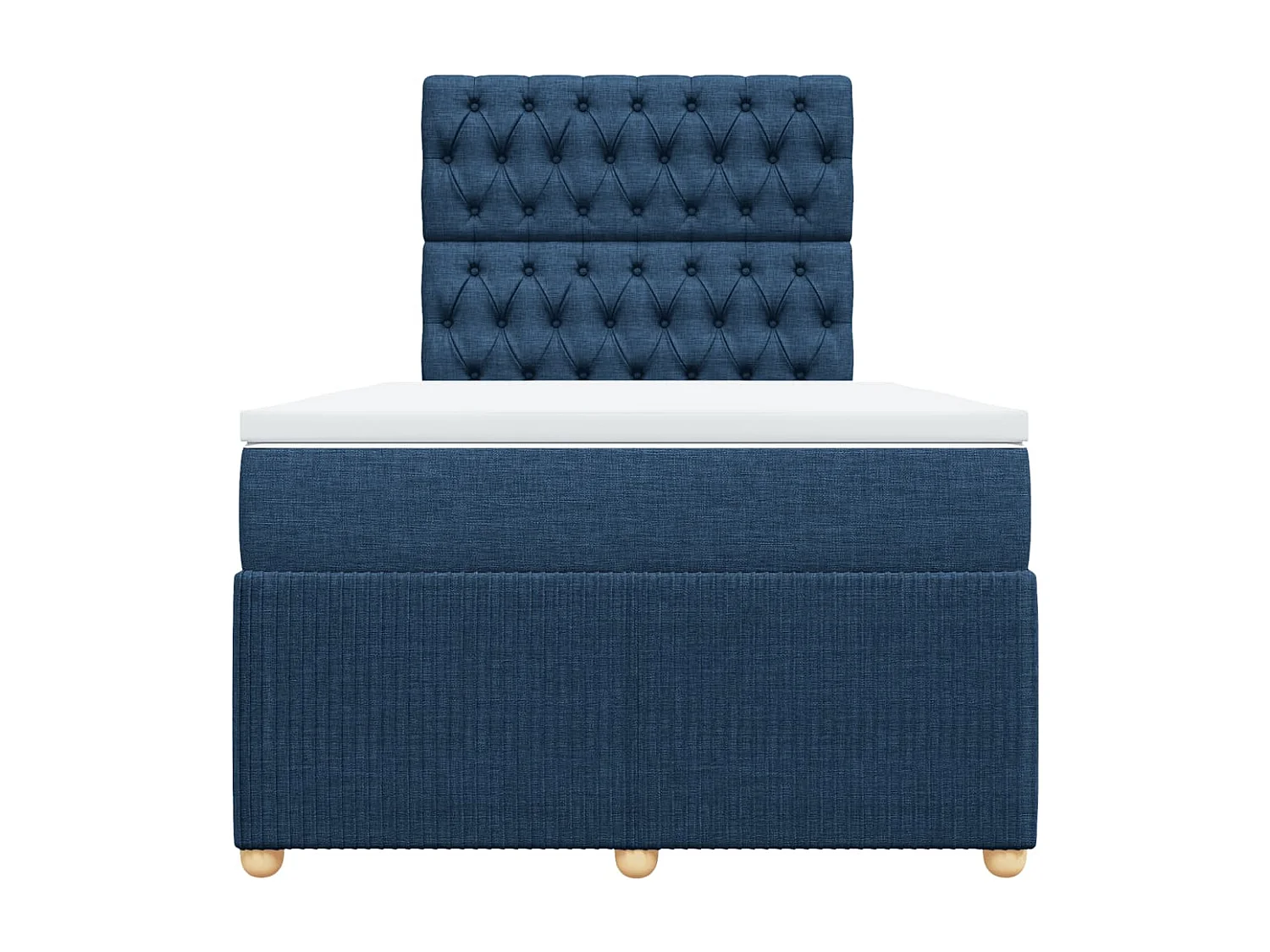 Sommier à lattes de lit avec matelas bleu 120x190 cm tissu