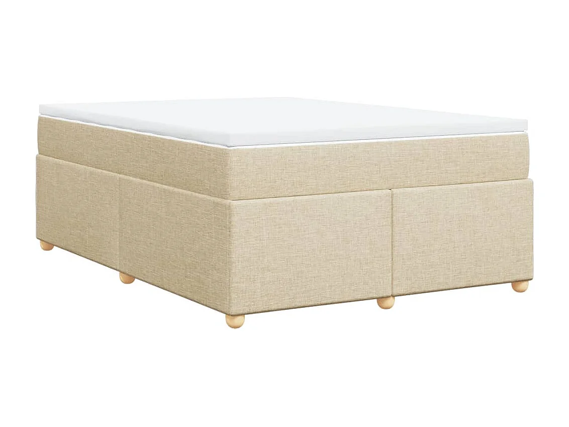 Boxspring met matras stof crèmekleurig 140x190 cm