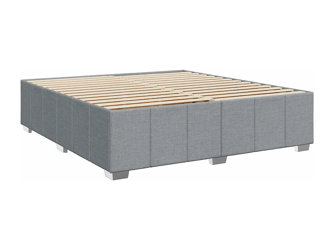 Sommier à lattes de lit avec matelas Gris clair 200x200cm Tissu