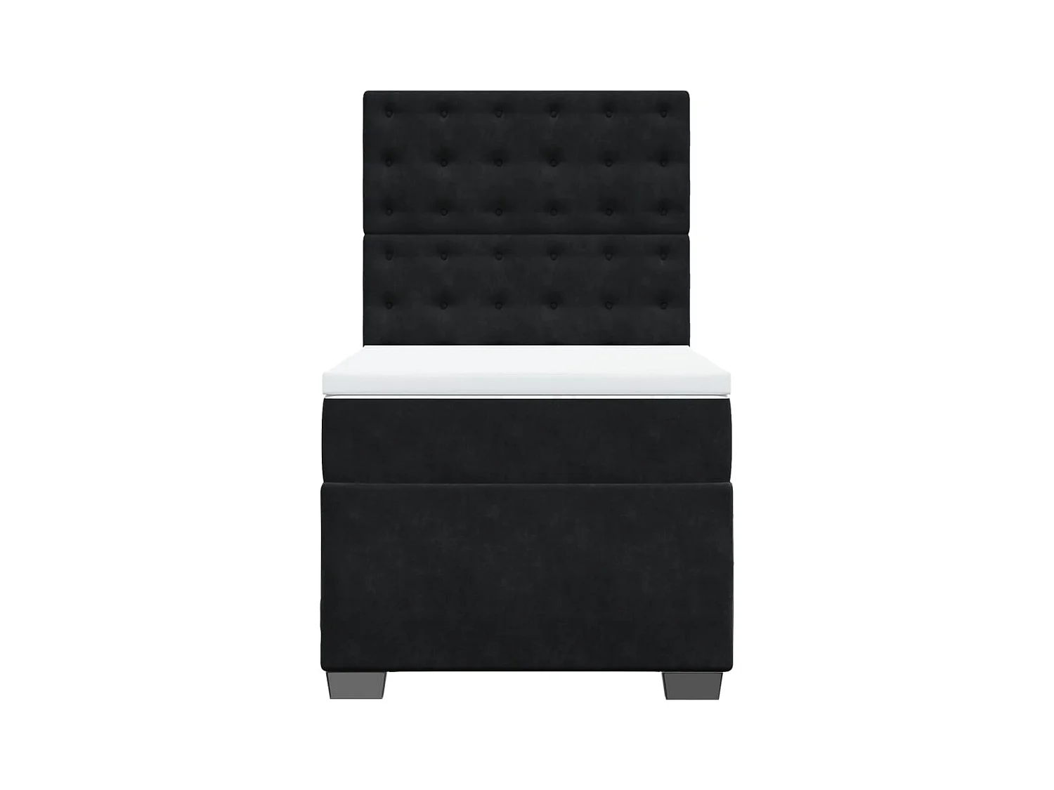 Sommier à lattes de lit avec matelas Noir 90x200 cm Velours