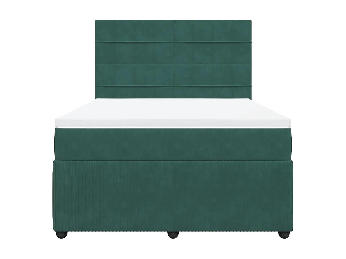 Cama com molas/colchão 140x190 cm veludo verde-escuro