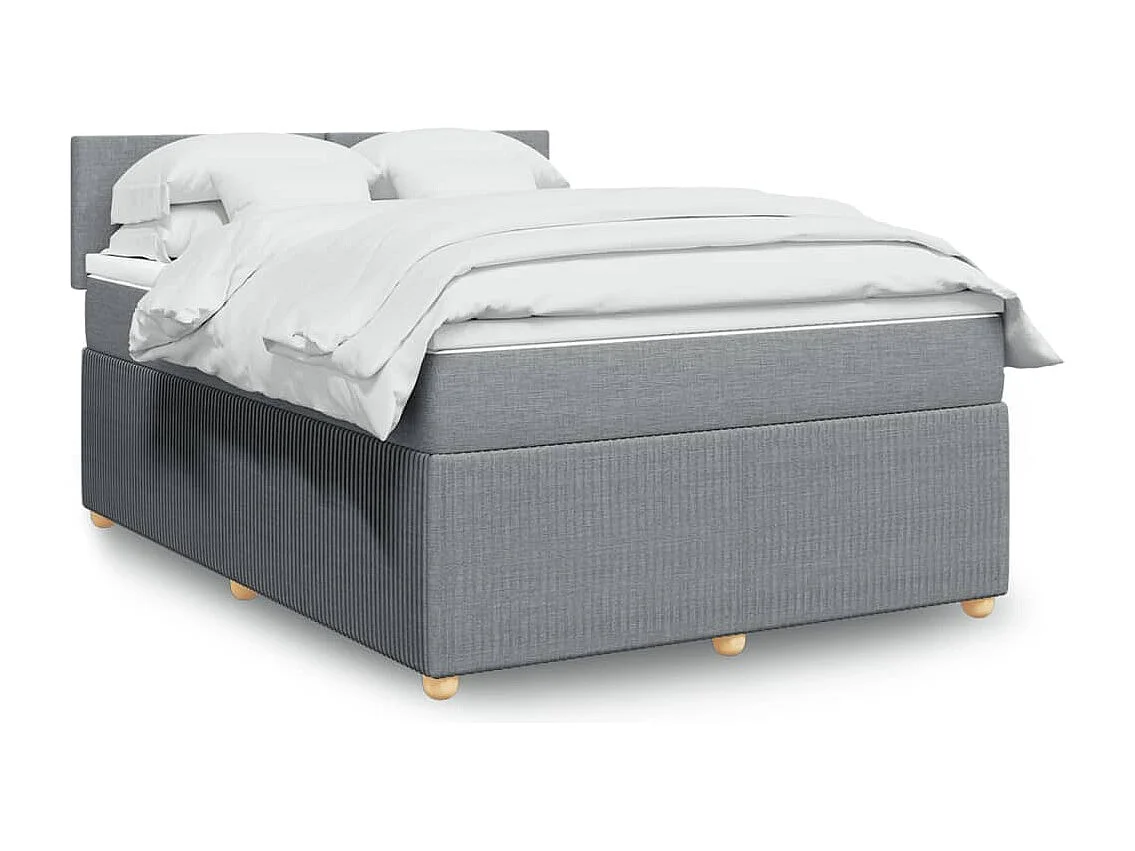 Boxspring met matras stof lichtgrijs 140x200 cm