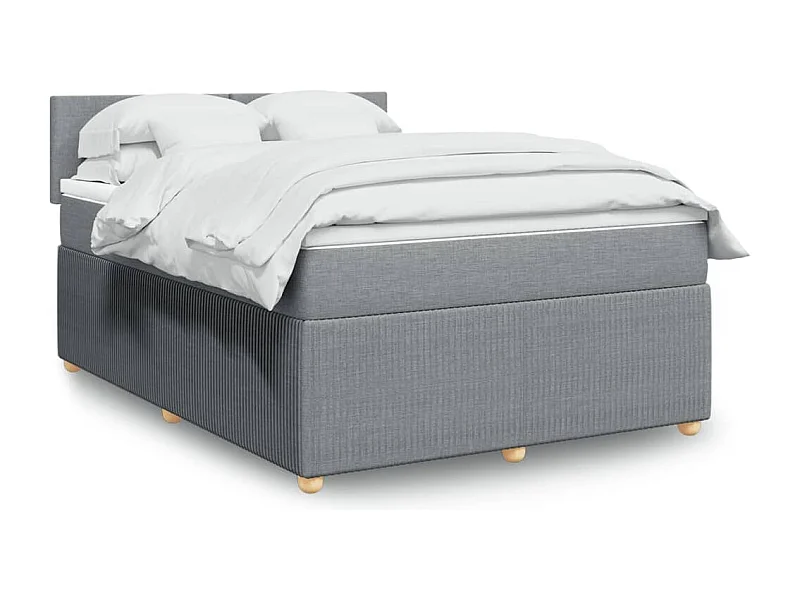 Boxspring met matras stof lichtgrijs 140x200 cm