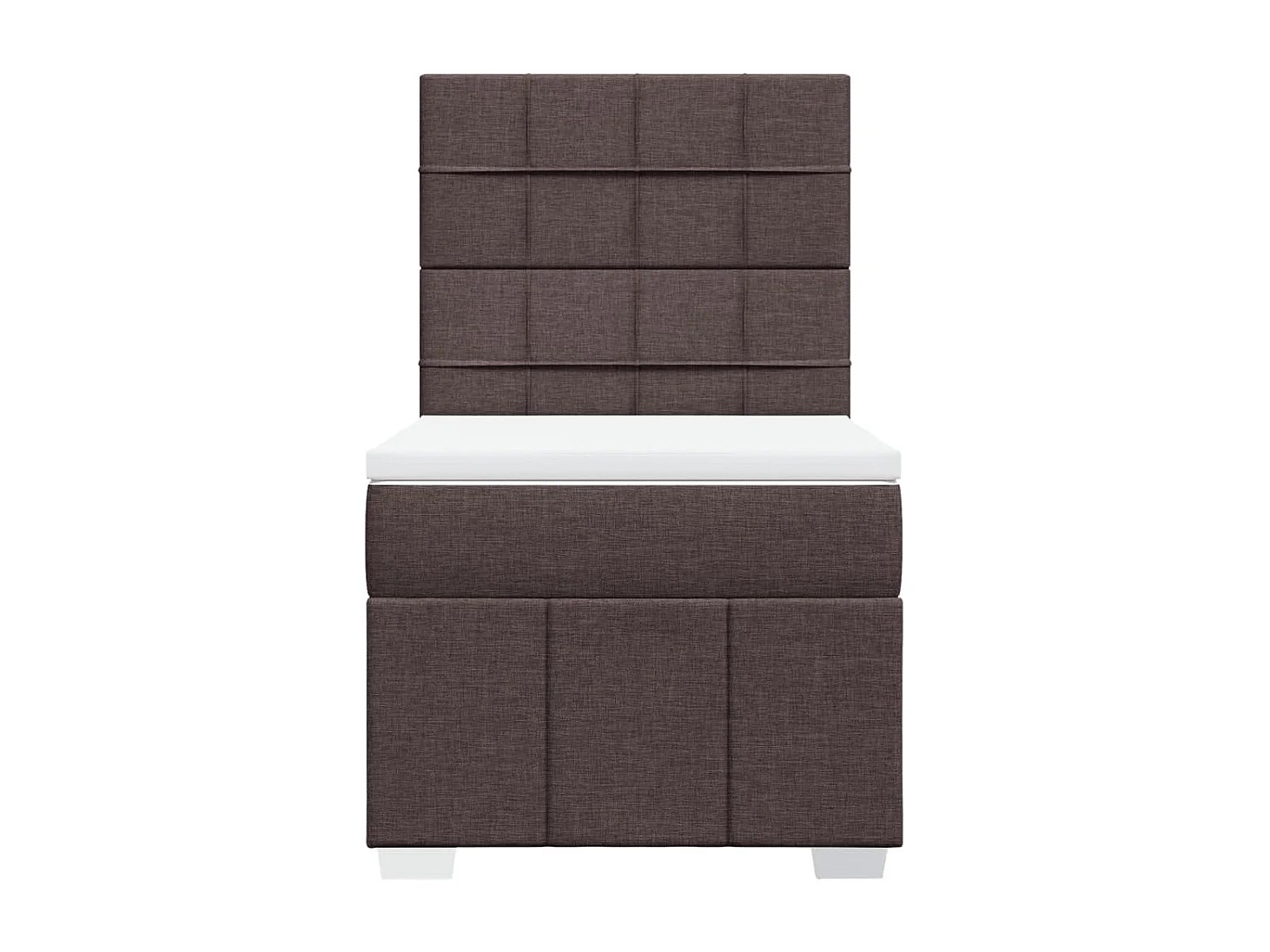 Cama com molas/colchão 90x190 cm tecido castanho-escuro