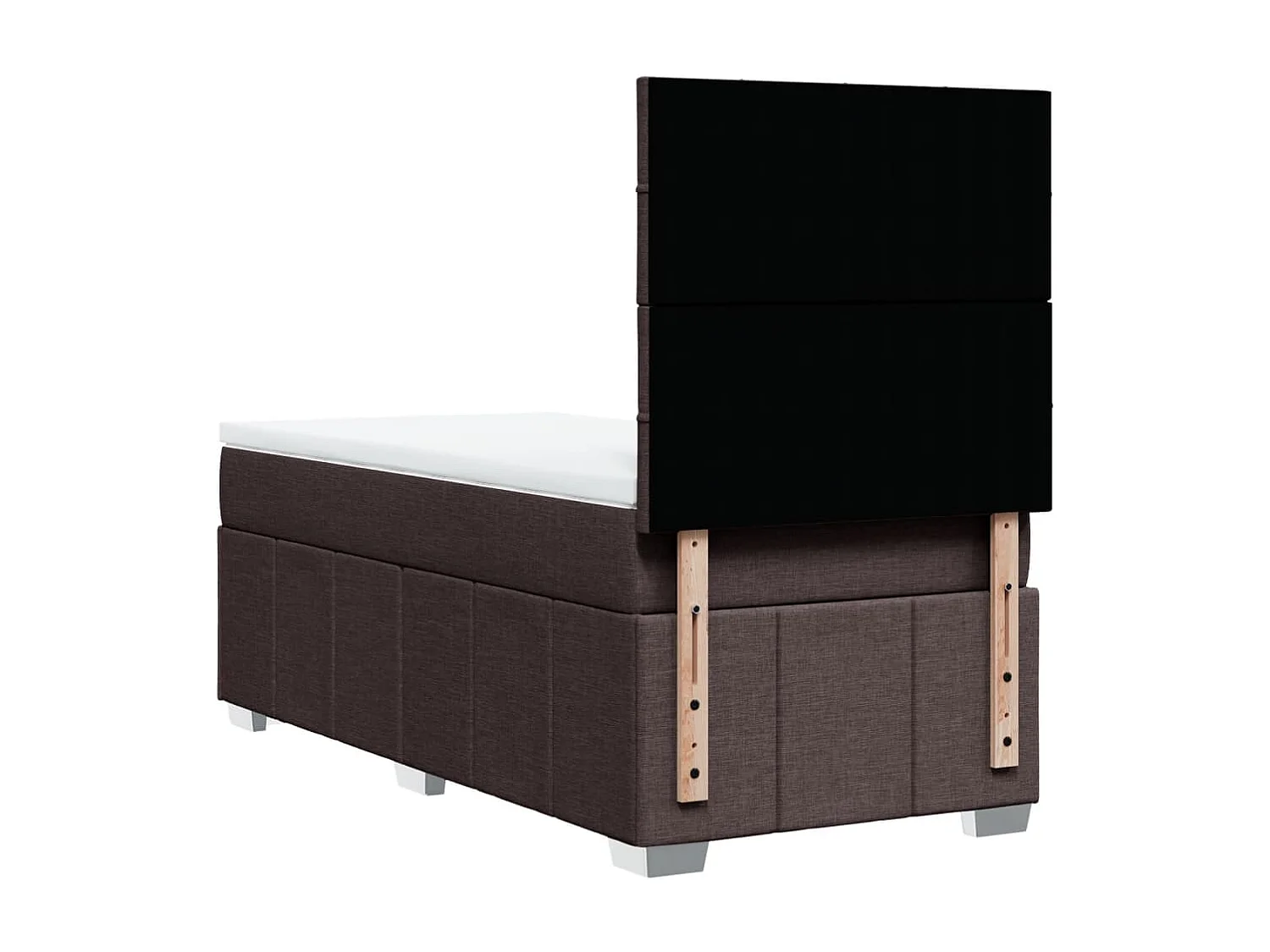 Cama com molas/colchão 90x190 cm tecido castanho-escuro