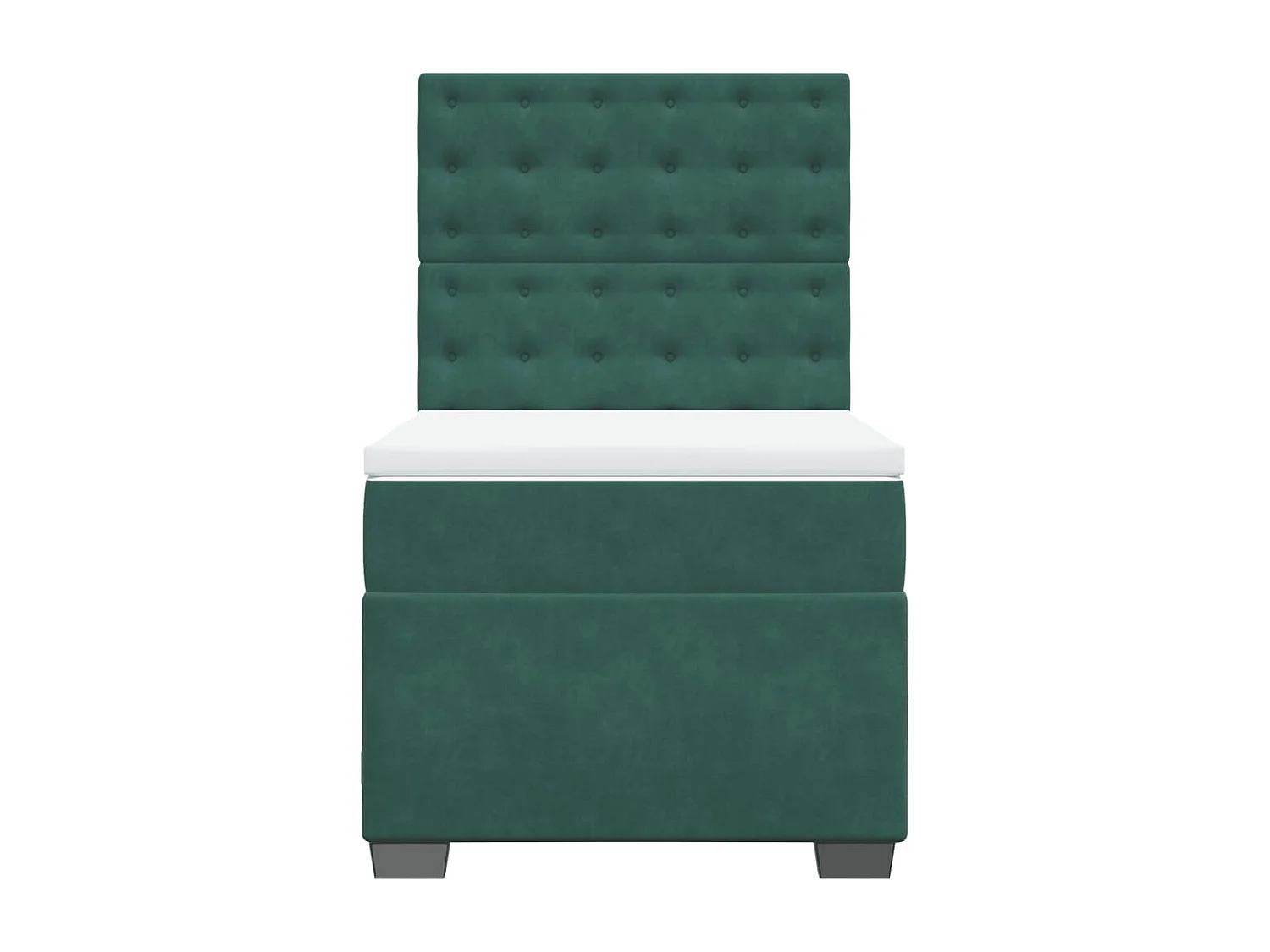 Cama com molas/colchão 80x200 cm veludo verde-escuro