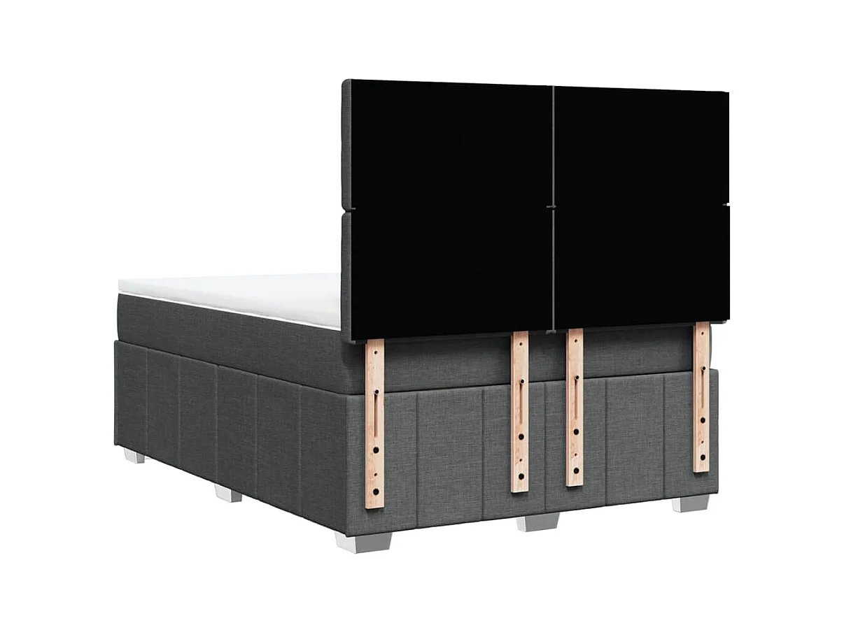 Sommier à lattes de lit avec matelas Gris foncé 140x190cm Tissu