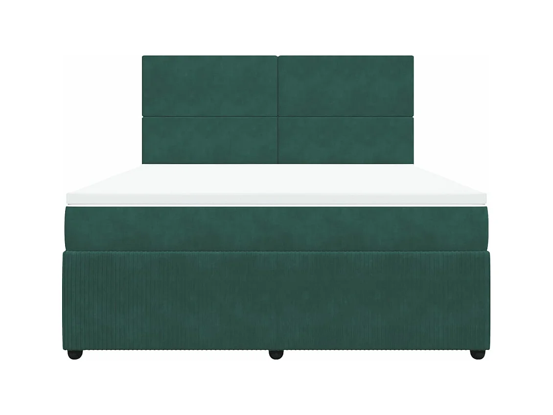 Sommier à lattes de lit et matelas Vert foncé 180x200cm Velours
