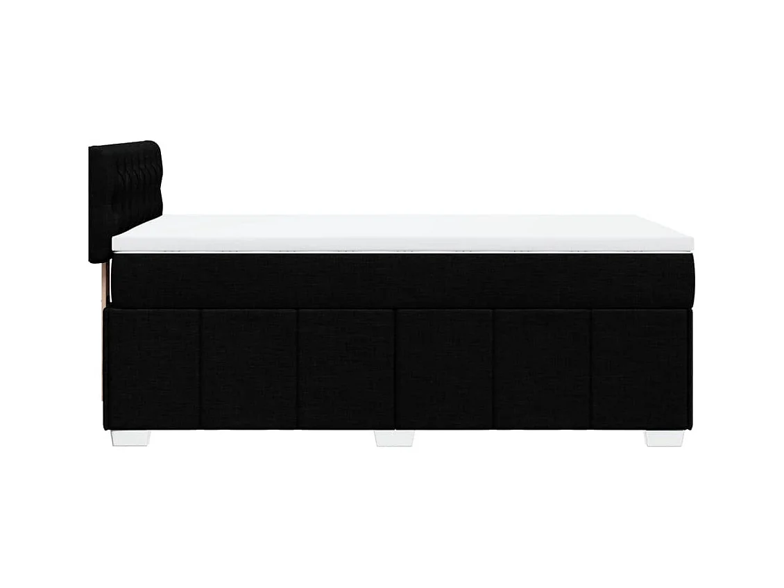 Sommier à lattes de lit avec matelas Noir 90x190 cm Tissu
