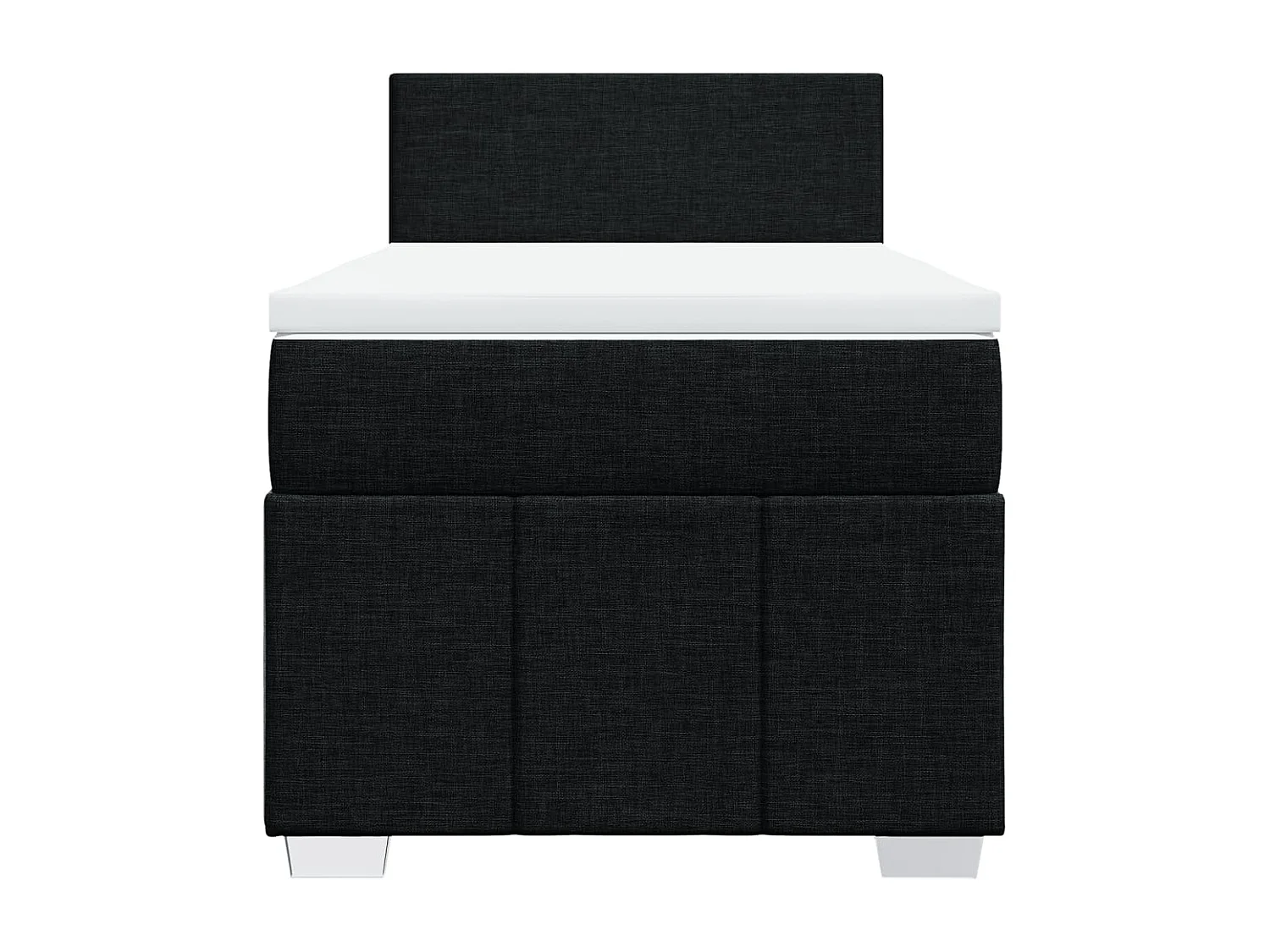 Cama box spring con colchón tela negro 80x200 cm