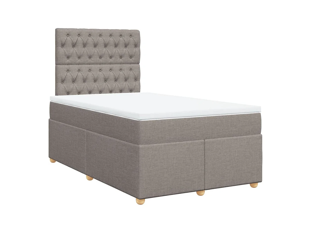 Cama boxspring c/ colchão 120x190cm tecido castanho-acinzentado