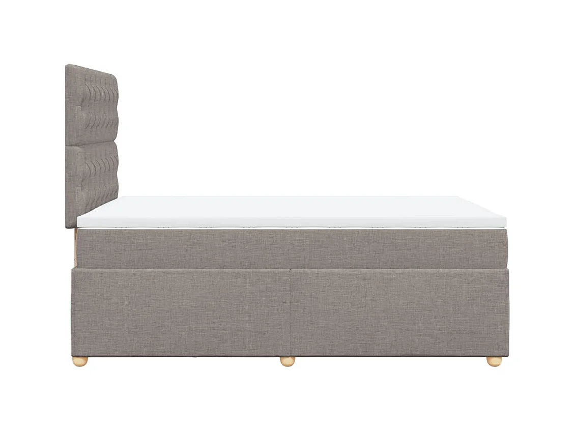 Cama boxspring c/ colchão 120x190cm tecido castanho-acinzentado
