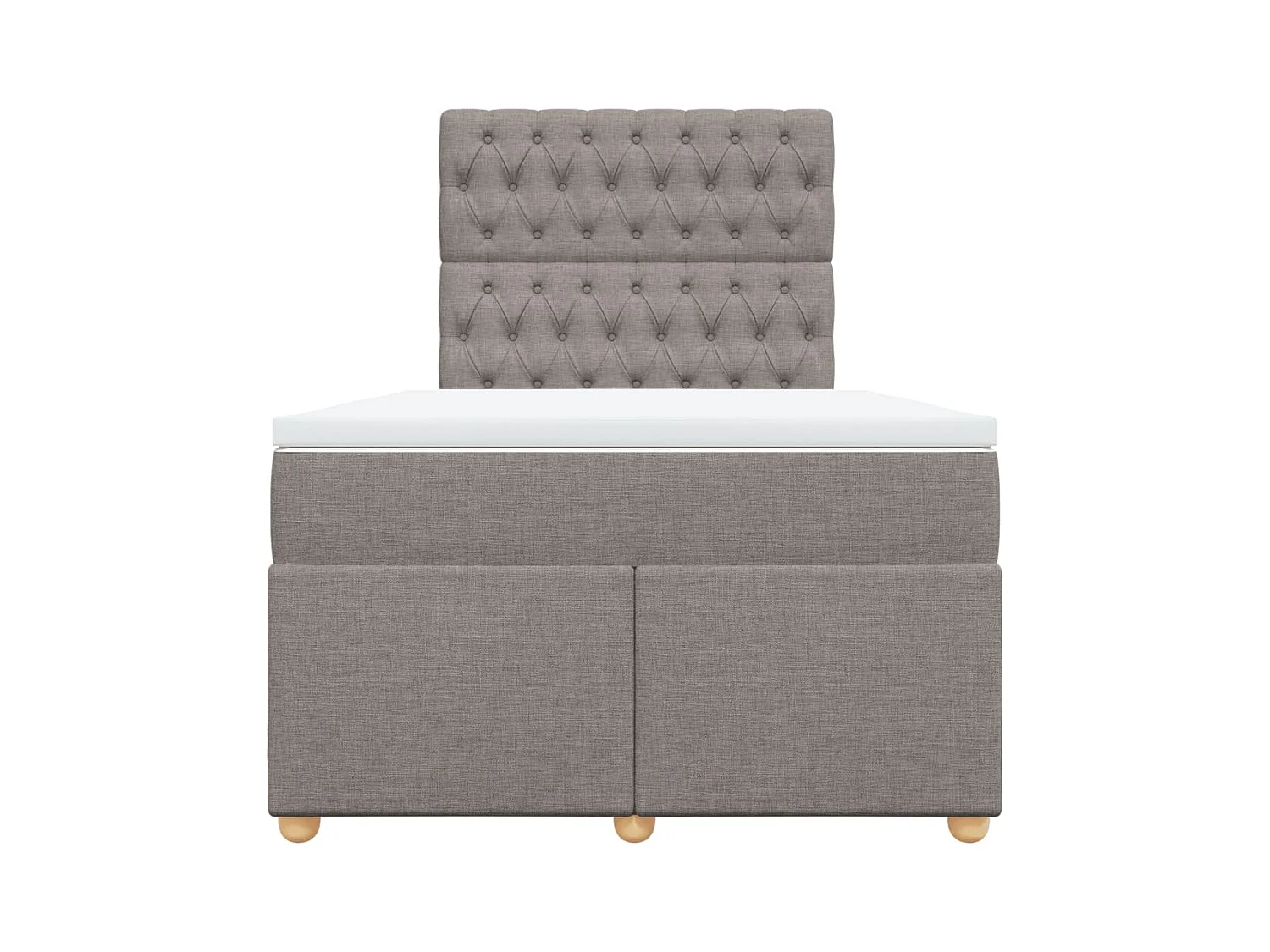 Cama boxspring c/ colchão 120x190cm tecido castanho-acinzentado