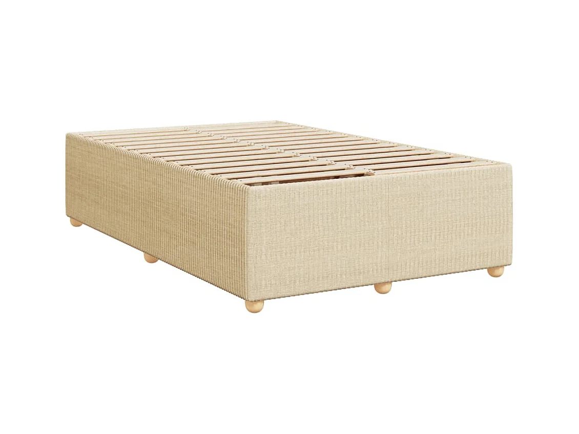 Sommier à lattes de lit avec matelas crème 120x190 cm tissu