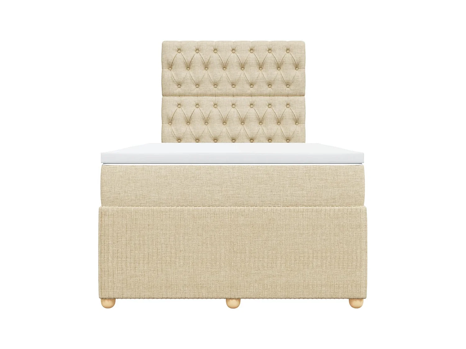 Cama boxspring com colchão 120x190 cm tecido cor creme