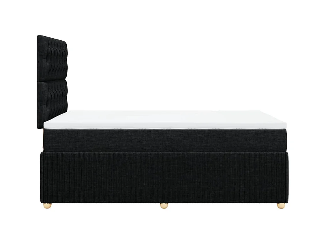 Cama boxspring com colchão 120x190 cm tecido preto