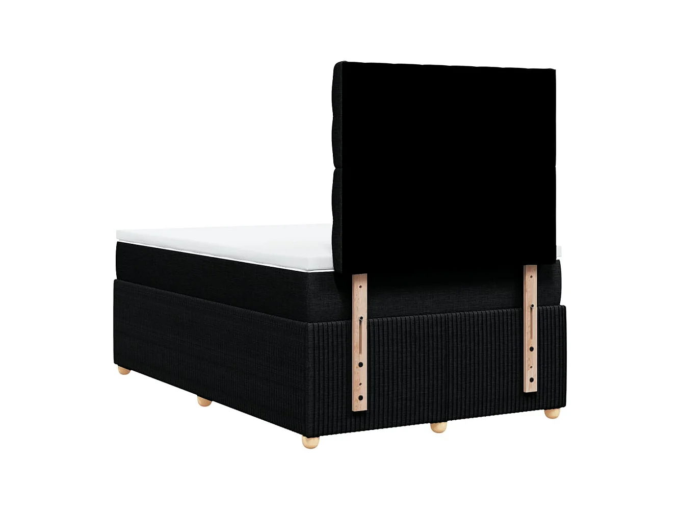 Cama boxspring com colchão 120x190 cm tecido preto