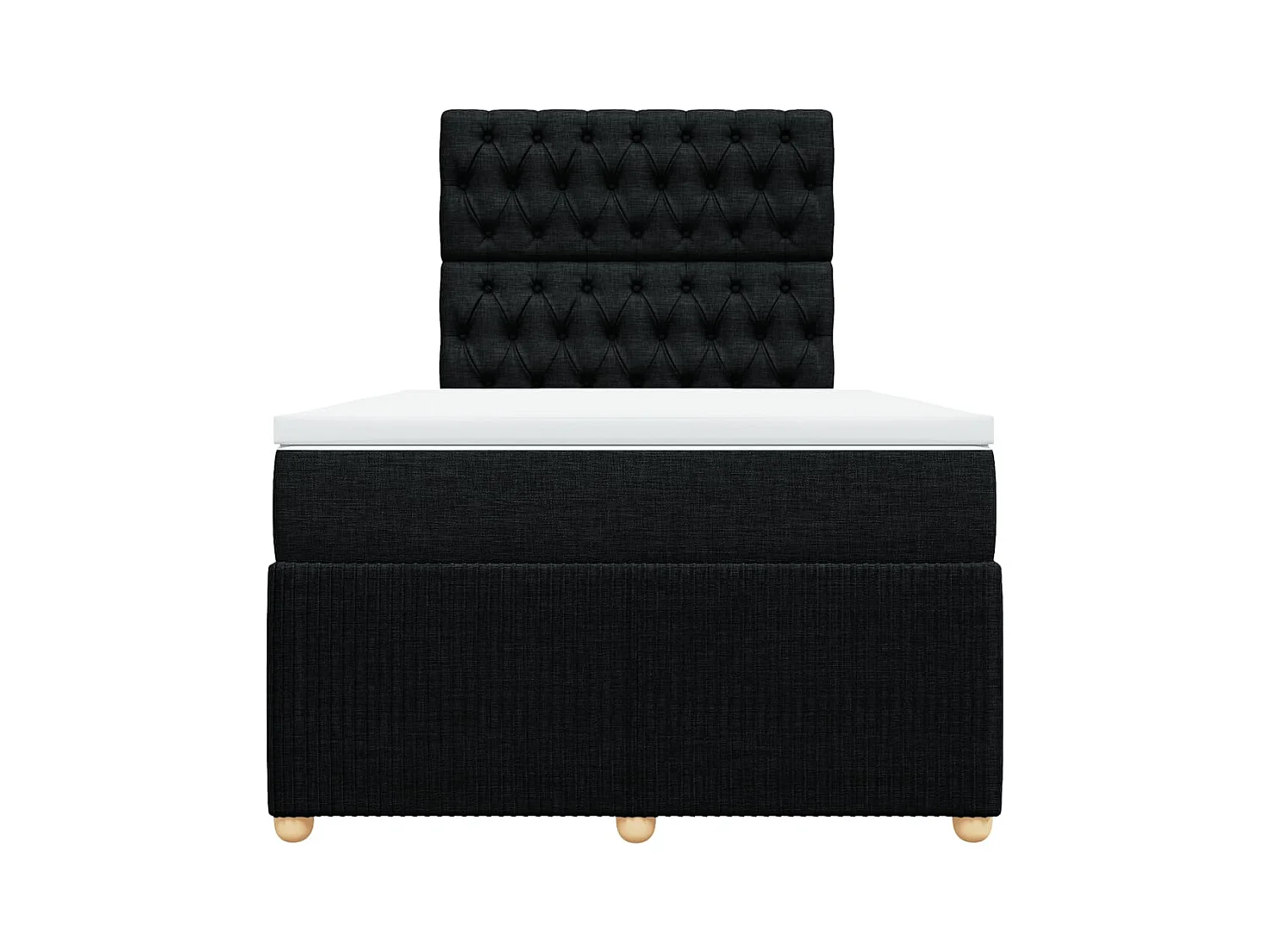 Cama boxspring com colchão 120x190 cm tecido preto