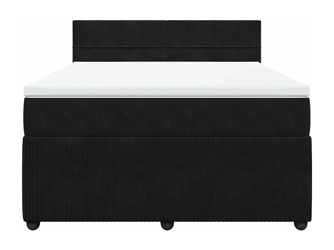 Boxspring met matras fluweel zwart 140x200 cm