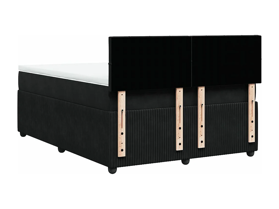 Boxspring met matras fluweel zwart 140x200 cm