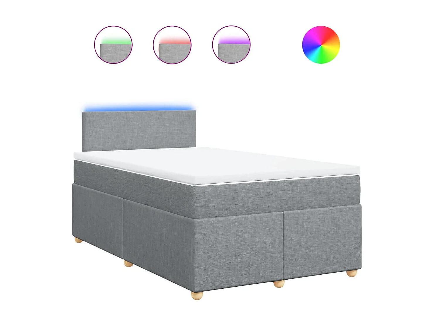 Boxspring met matras stof lichtgrijs 120x190 cm